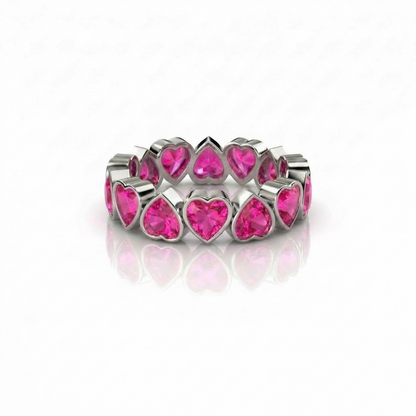 Amore Frame Eternity Ring – Vivid Pink Sapphire