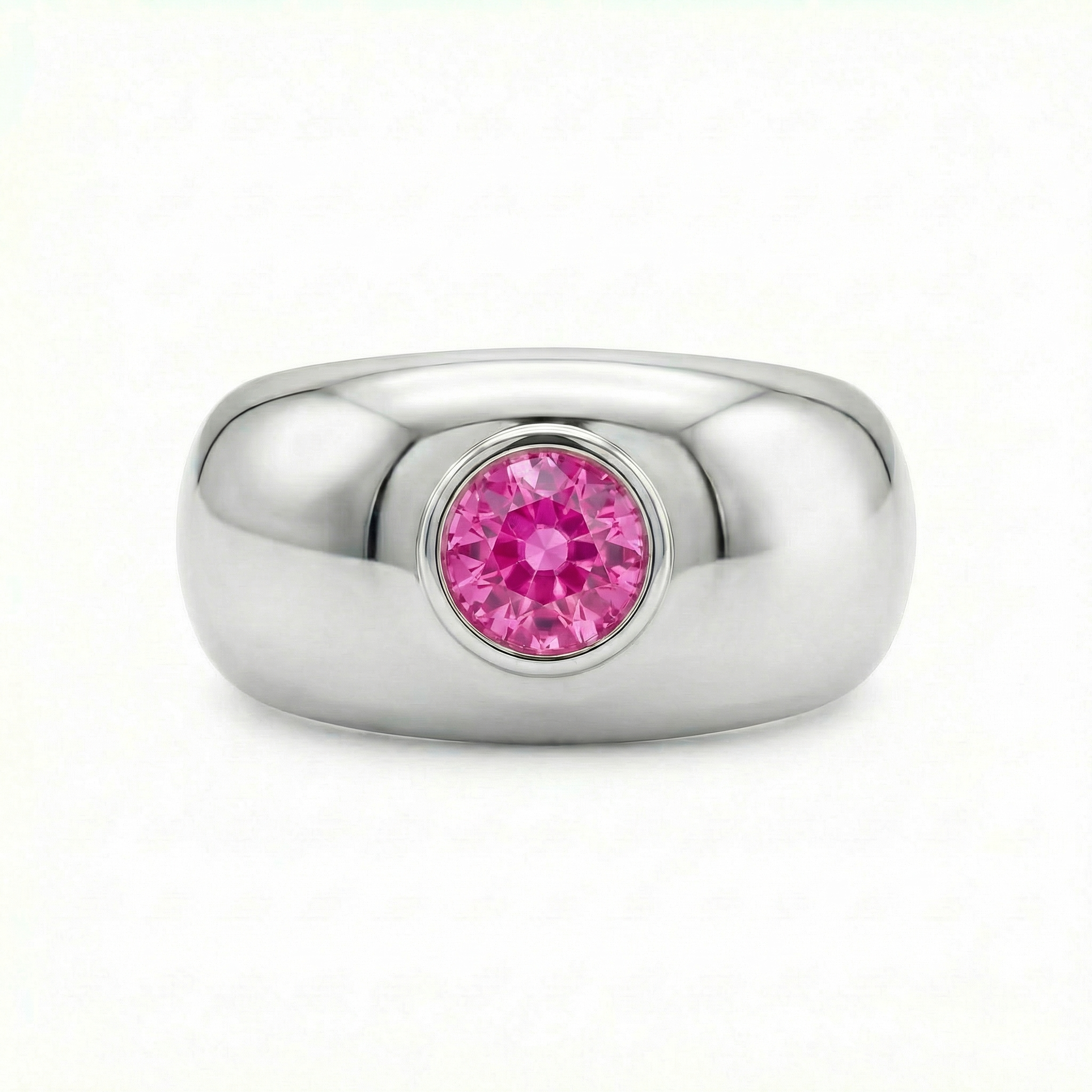 Forma Signet Ring – Vivid Pink Sapphire