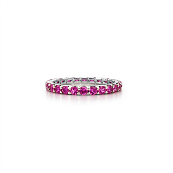 Linea Midi Ring – Vivid Pink Sapphire