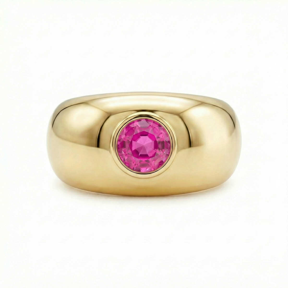 Forma Signet Ring – Vivid Pink Sapphire