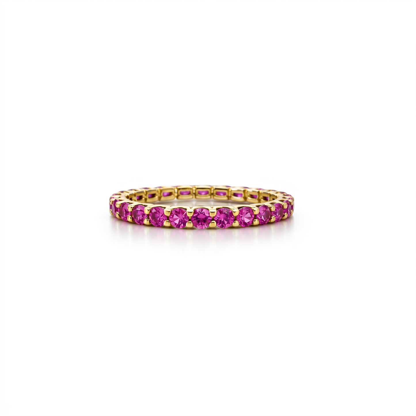 Linea Midi Ring – Vivid Pink Sapphire