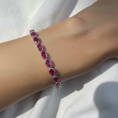 Velara Frame Tennis Bracelet – Vivid Pink Sapphire