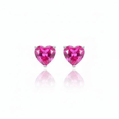 Amore Stud Earrings – Vivid Pink Sapphire