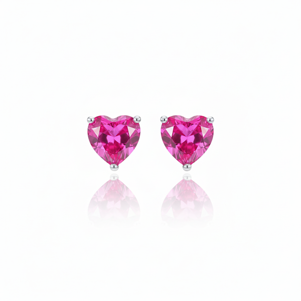 Amore Stud Earrings – Vivid Pink Sapphire