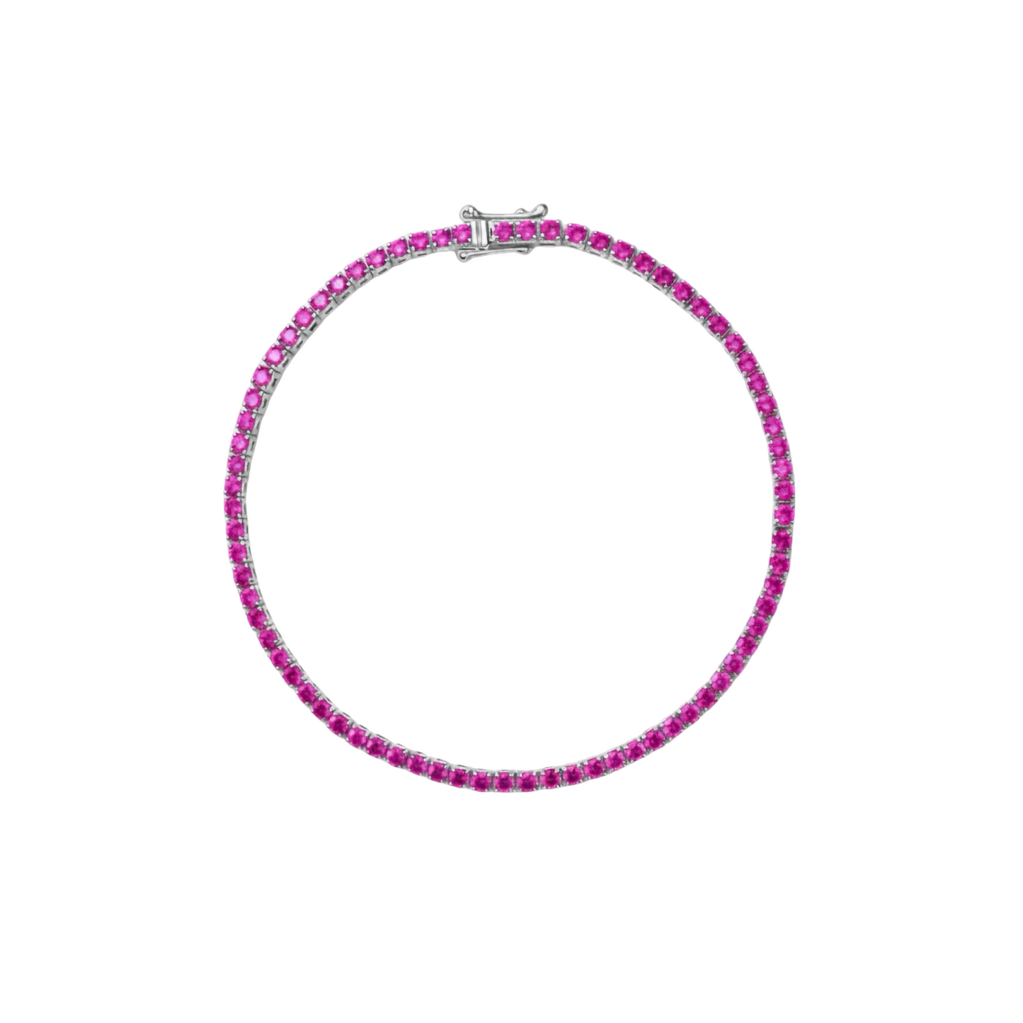Juno Mini Tennis Bracelet – Vivid Pink Sapphire