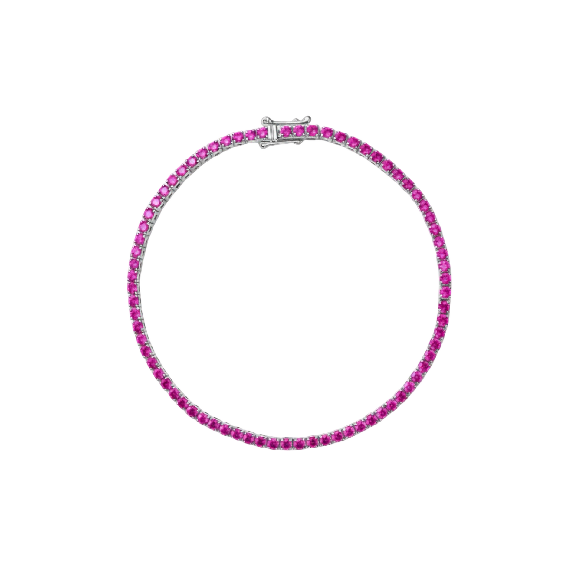 Juno Mini Tennis Bracelet – Vivid Pink Sapphire