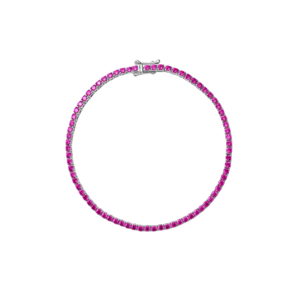 Juno Mini Tennis Bracelet – Vivid Pink Sapphire