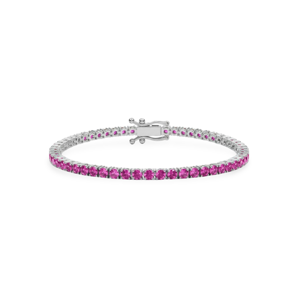 Juno Midi Tennis Bracelet – Vivid Pink Sapphire