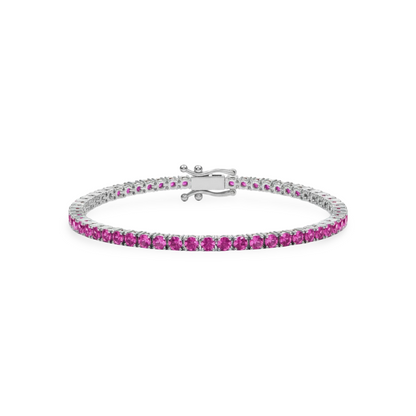 Juno Midi Tennis Bracelet – Vivid Pink Sapphire
