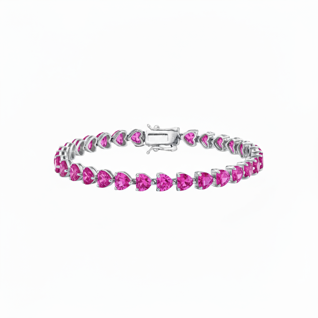 Amore Tennis Bracelet – Vivid Pink Sapphire