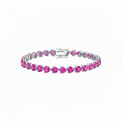 Amore Tennis Bracelet – Vivid Pink Sapphire