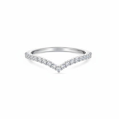 Linea V Demi Ring – White Diamond