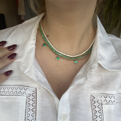 Juno Midi Tennis Necklace – Colombian Green Emerald