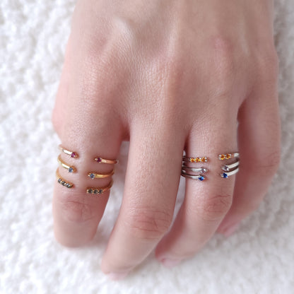 Linea Punto Mini Ring – Light Pink Sapphire