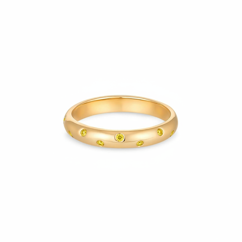 Linea Confetti Band Ring – Yellow Sapphire