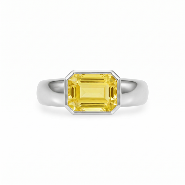 Nexus Lateral Solitaire Ring – Yellow Sapphire