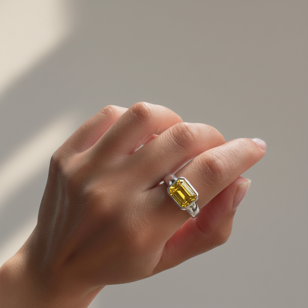 Nexus Lateral Solitaire Ring – Yellow Sapphire
