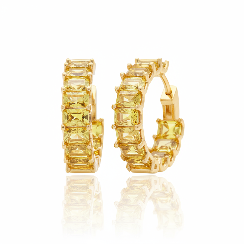Nexus Hoop Earrings – Yellow Sapphire