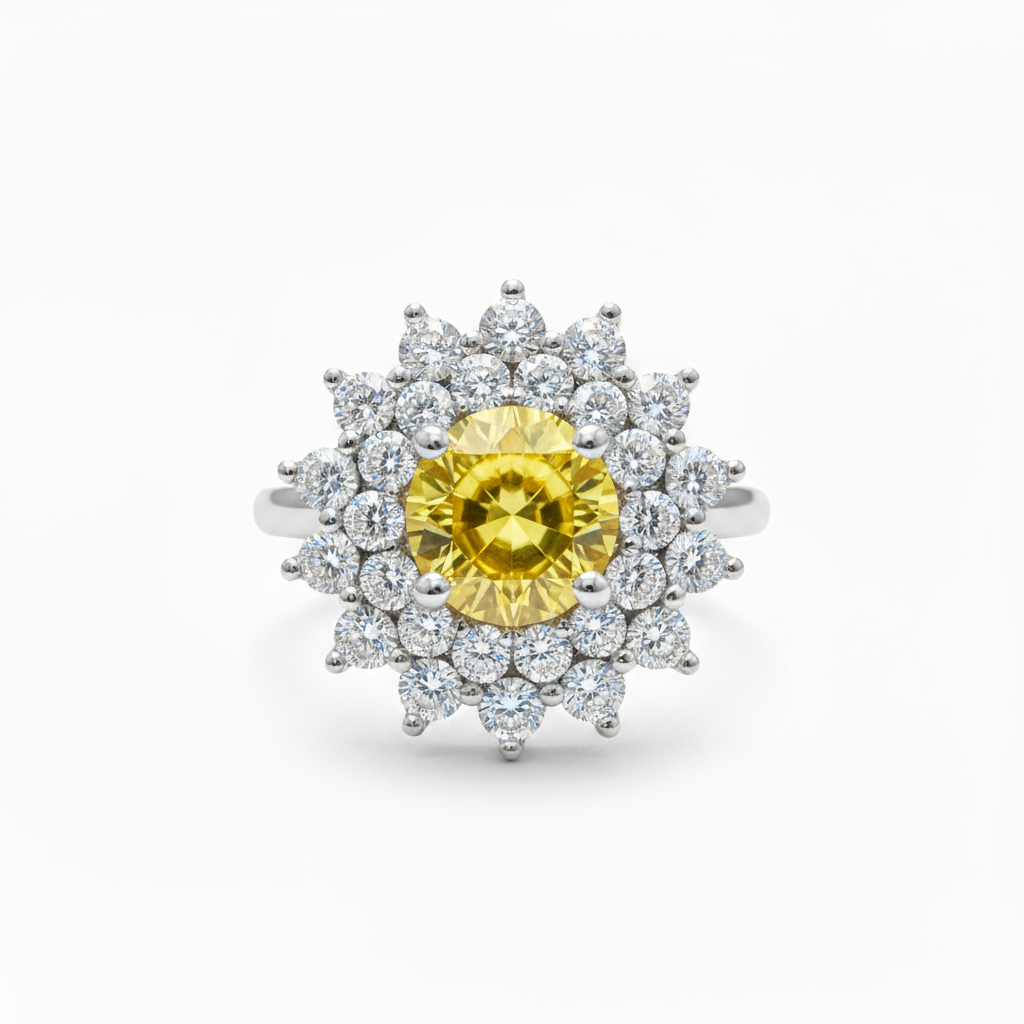 Juno Flower Ring – Yellow Sapphire