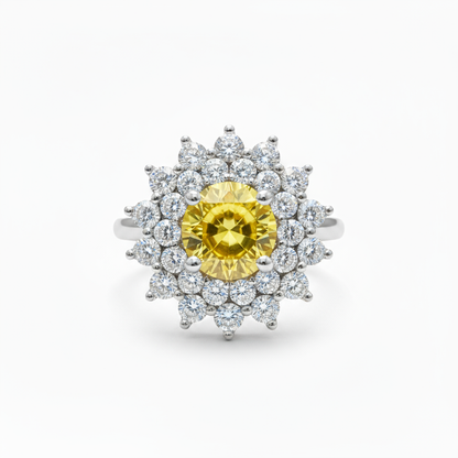 Juno Flower Ring – Yellow Sapphire