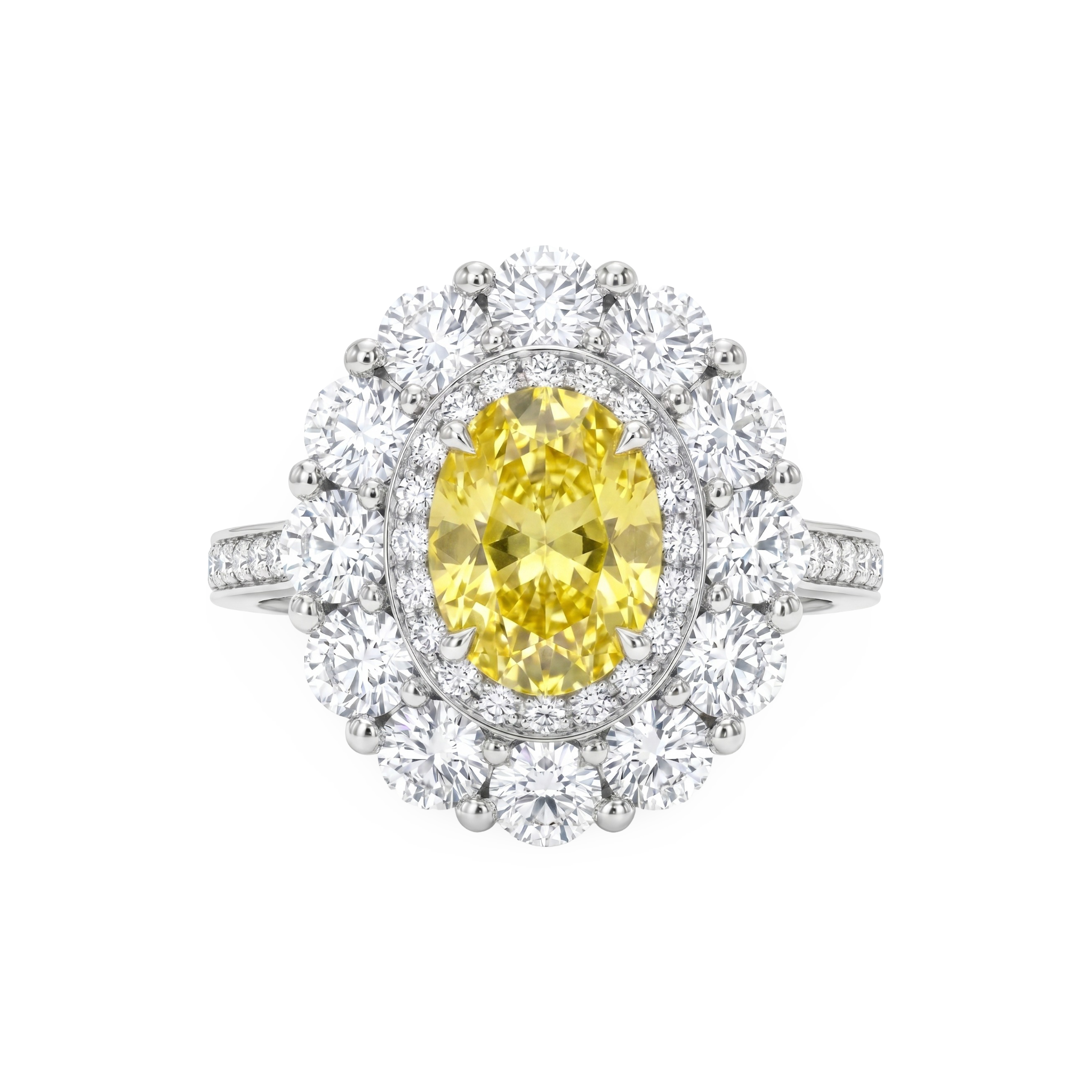 Velara Double Halo Ring – Yellow Sapphire