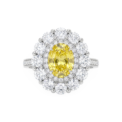 Velara Double Halo Ring – Yellow Sapphire