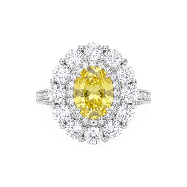 Velara Double Halo Ring – Yellow Sapphire