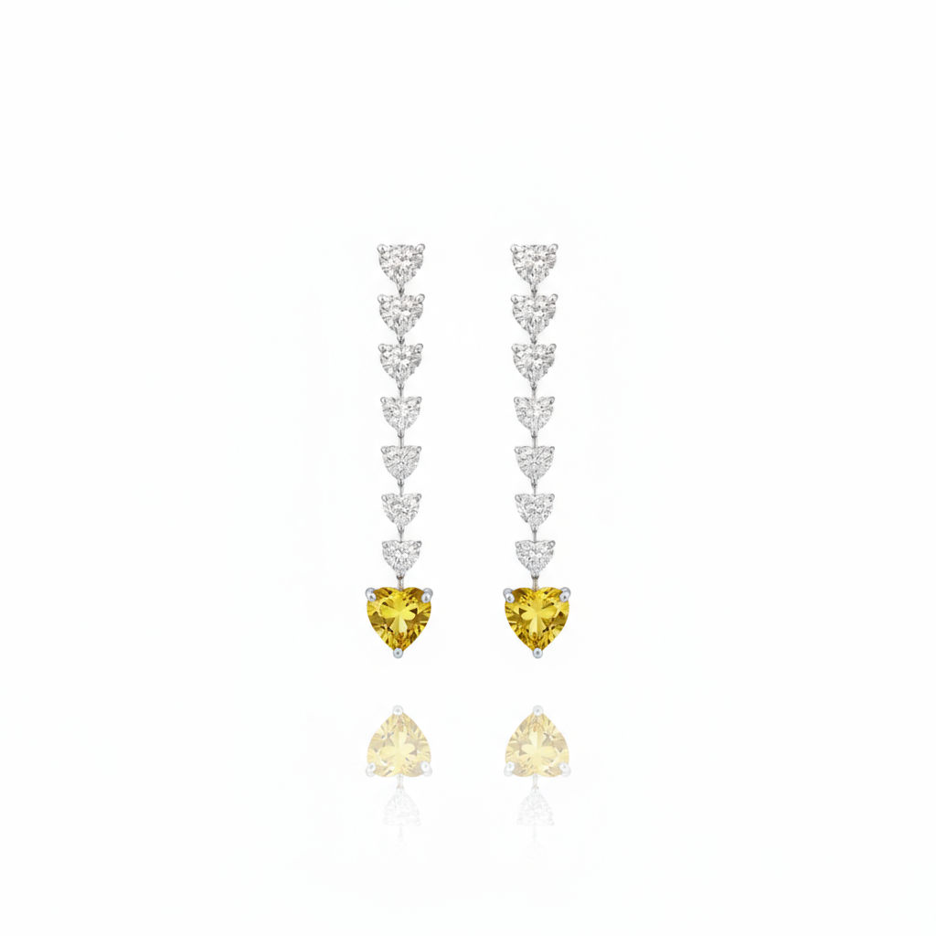 Amore Drop Earrings – Yellow Sapphire