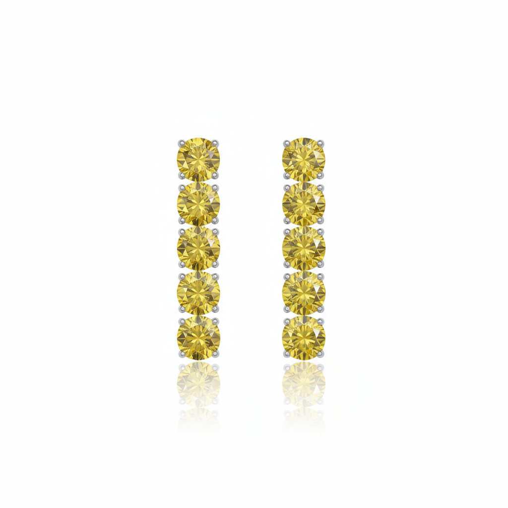 Juno Tennis Charm Earrings – Yellow Sapphire