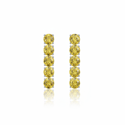Juno Tennis Charm Earrings – Yellow Sapphire