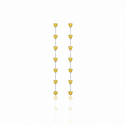 Amore Long Drop Earrings – Yellow Sapphire