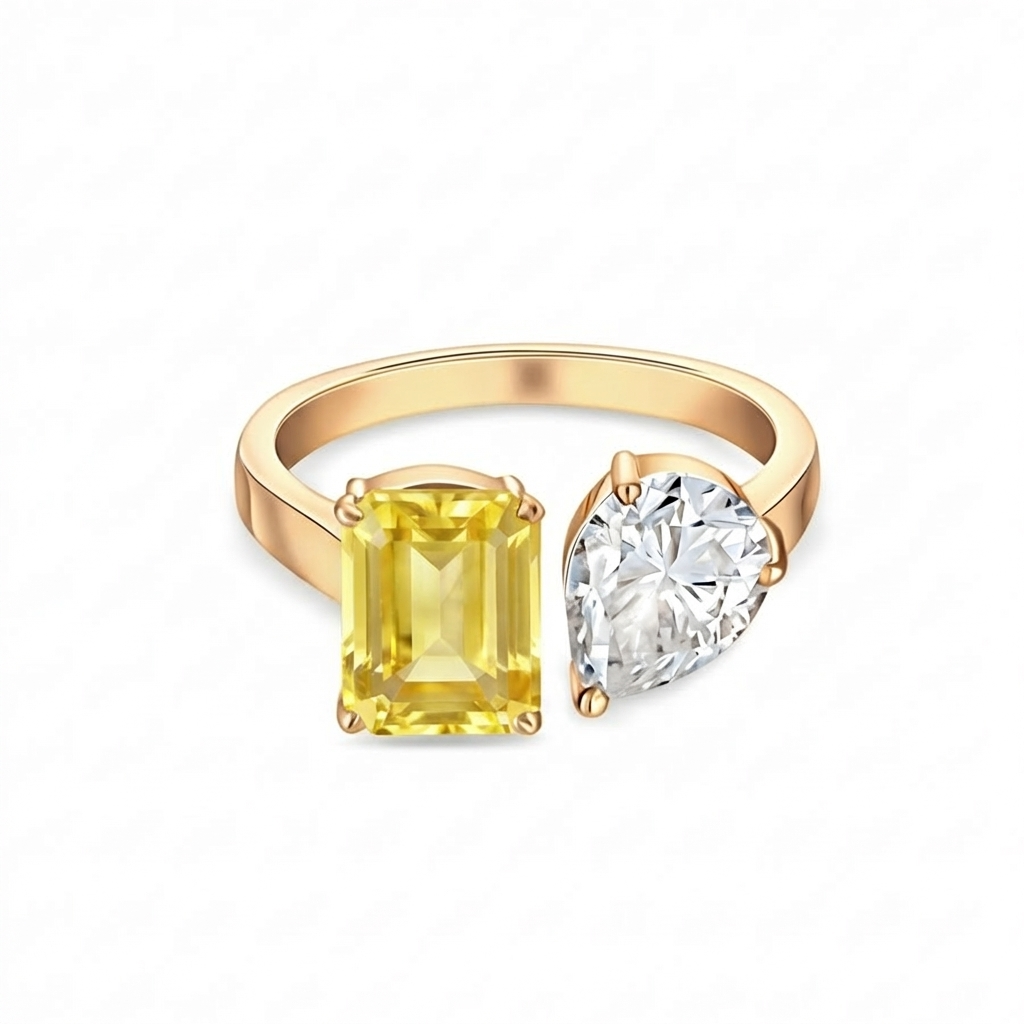 Nova Toi & Moi Ring – Yellow Sapphire