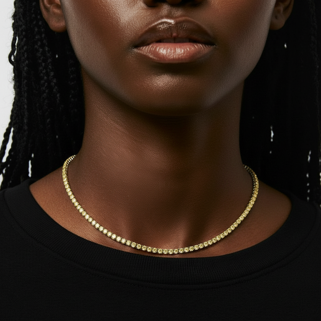 Juno Midi Tennis Necklace – Yellow Sapphire