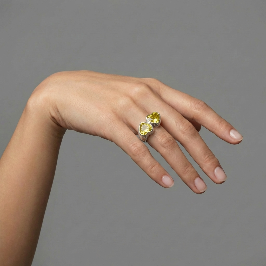 Amore Double Signet Ring – Yellow Sapphire