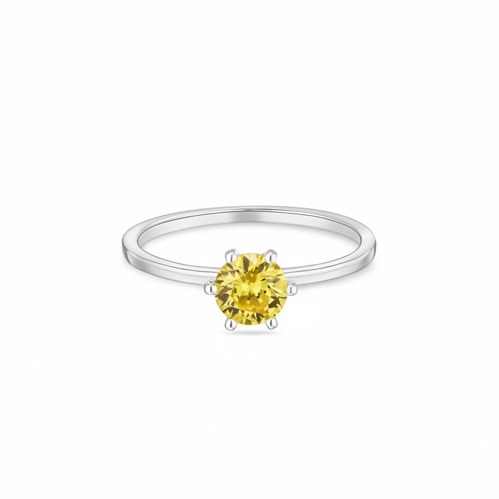 Juno Solitaire Ring – Yellow Sapphire