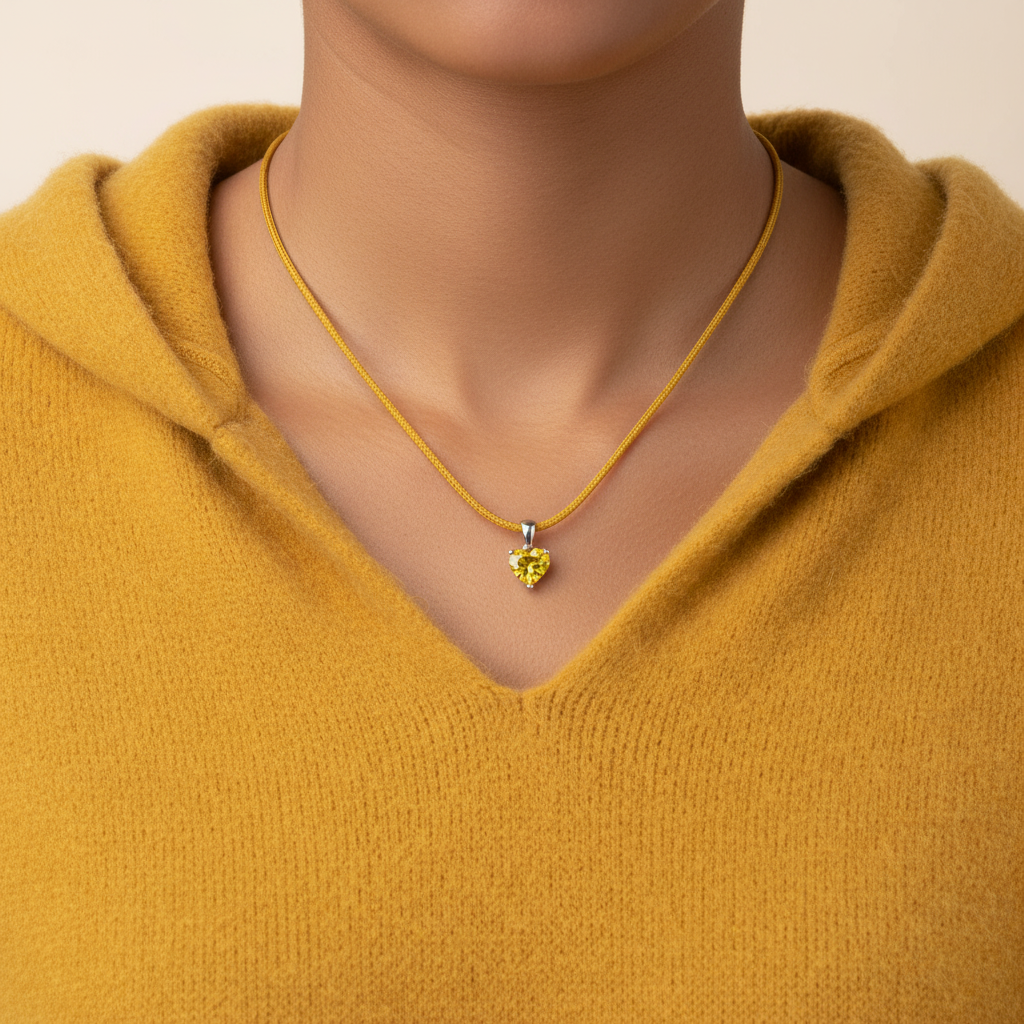 Amore Maxi Solitaire Necklace – Yellow Sapphire