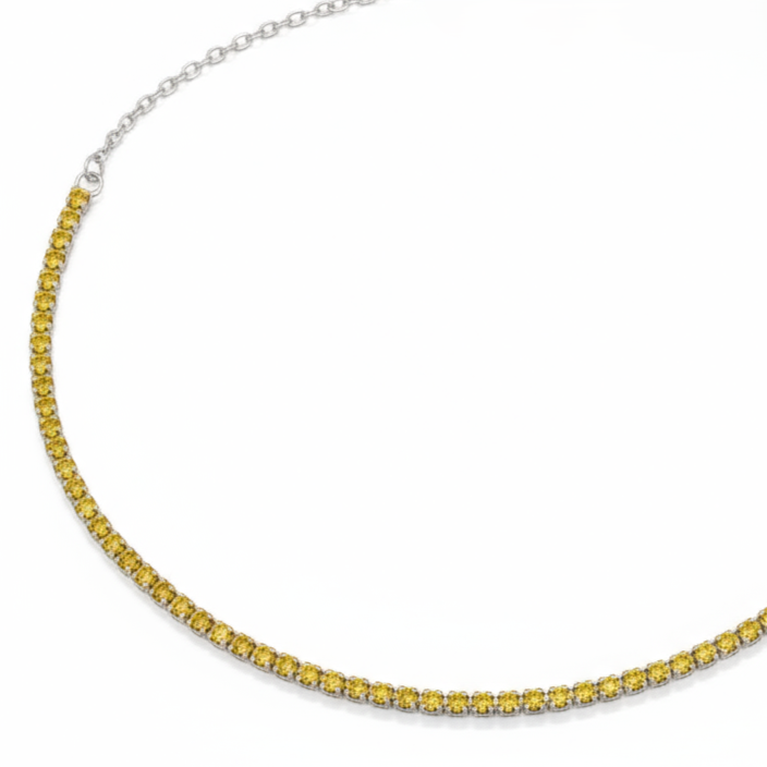 Juno Half Tennis Necklace – Light Pink Sapphire