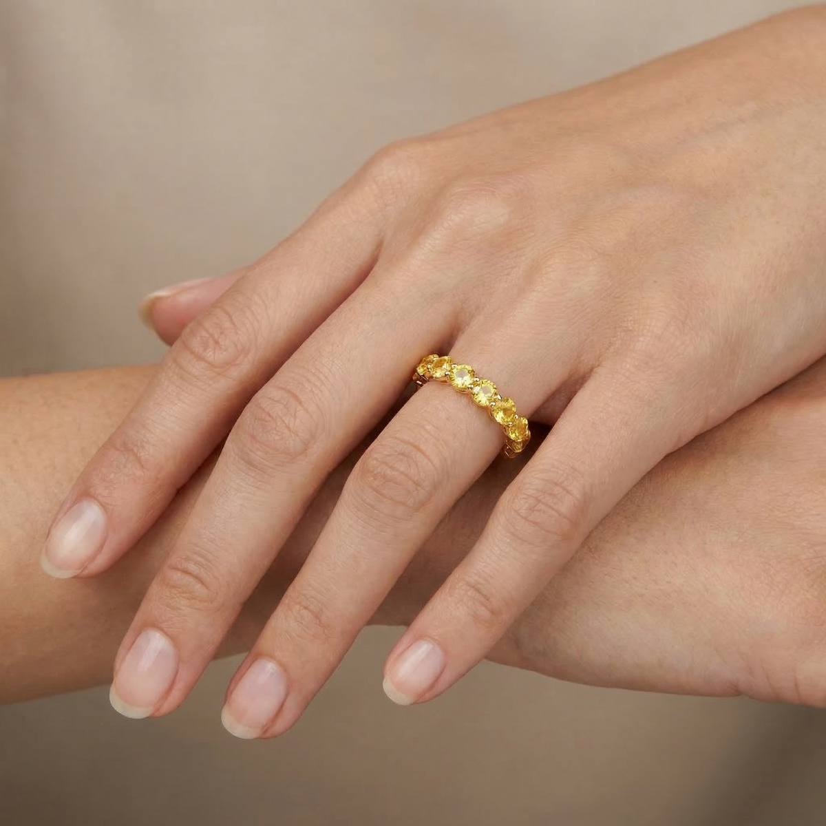 Linea Maxi Ring – Yellow Sapphire