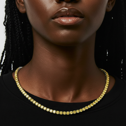 Juno Grande Tennis Necklace – Yellow Sapphire