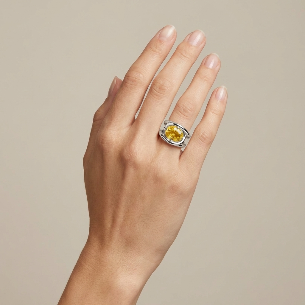Velara Twist Ring – Yellow Sapphire
