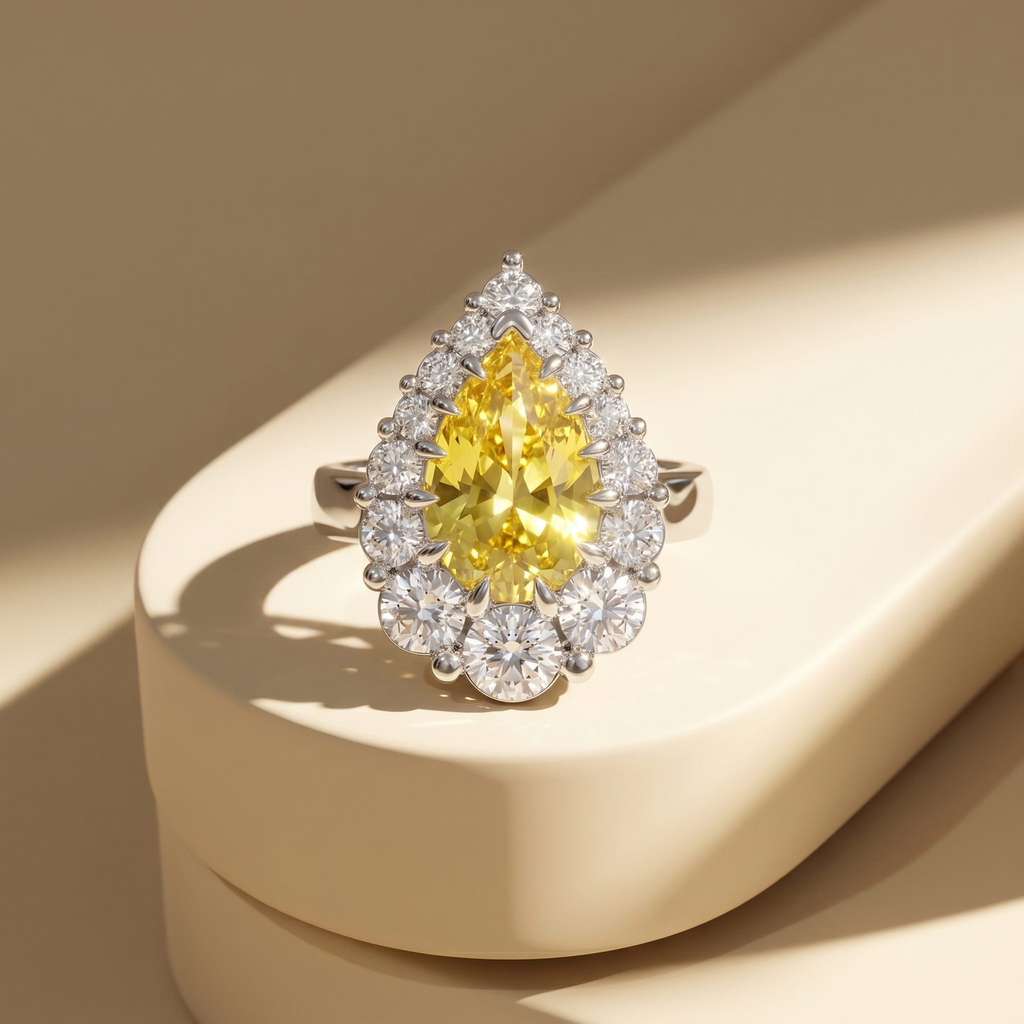 Nova Halo Ring – Yellow Sapphire