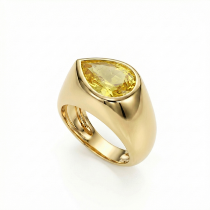 Nova Lateral Signet Ring – Yellow Sapphire