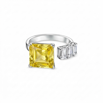 Aria Princess Open Ring – Yellow Sapphire