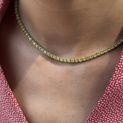 Juno Midi Tennis Necklace – Yellow Sapphire