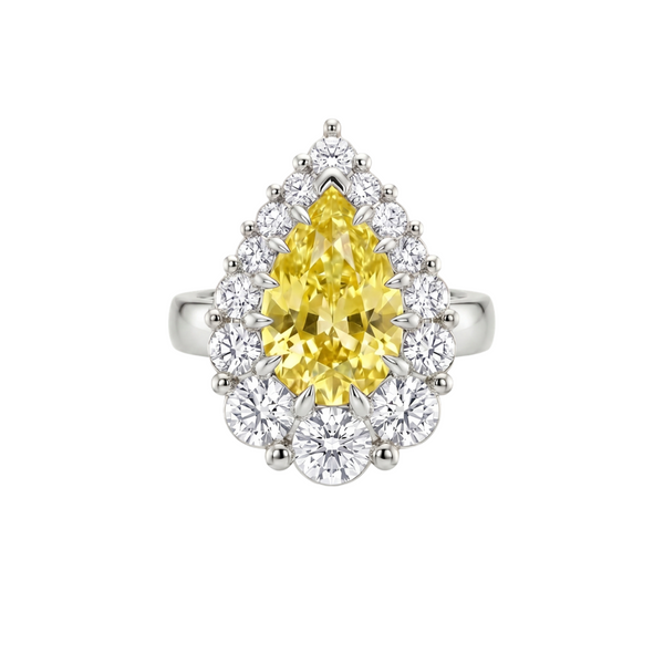 Nova Halo Ring – Yellow Sapphire