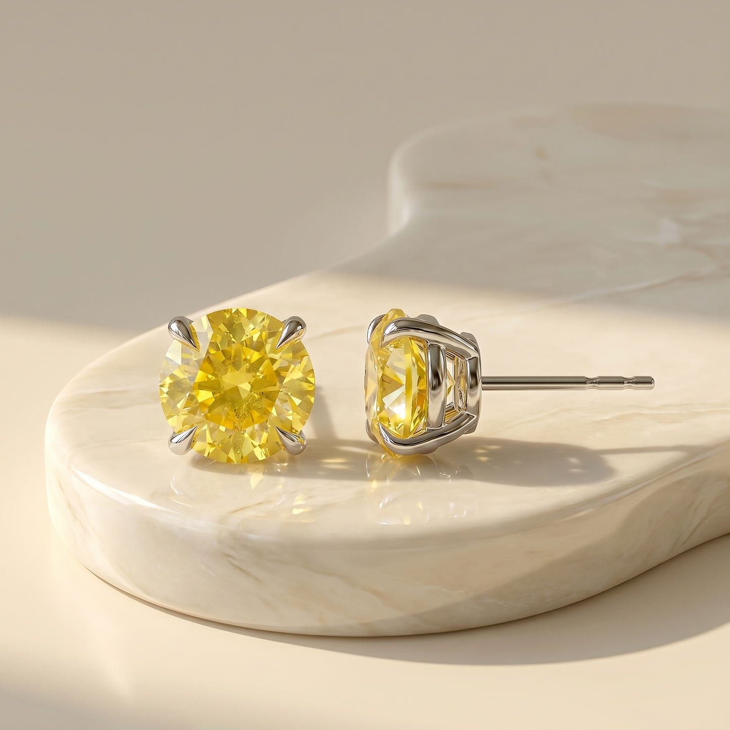 Juno Stud Earrings – Yellow Sapphire