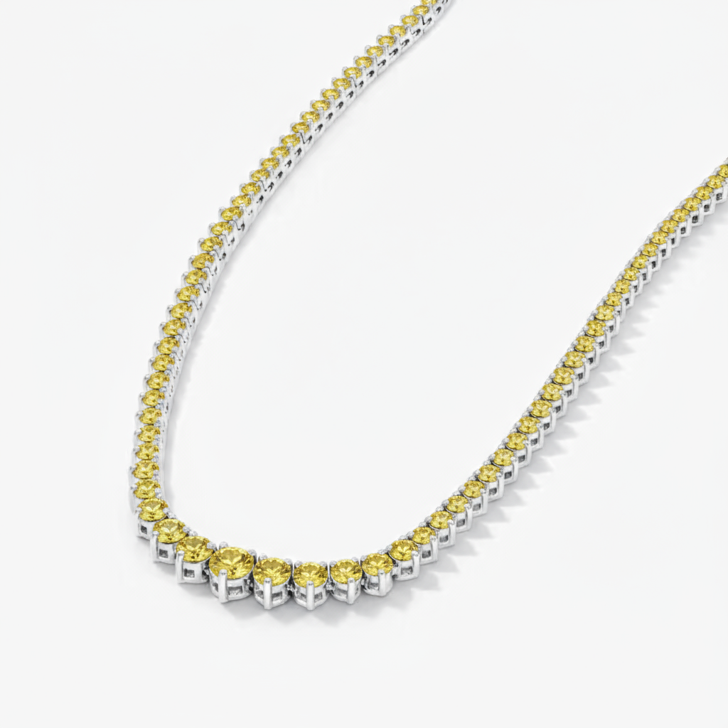 Juno Graduated Tennis Necklace – Yellow Sapphire
