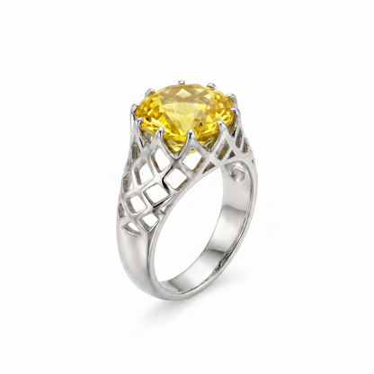 Juno Trellis Ring – Yellow Sapphire
