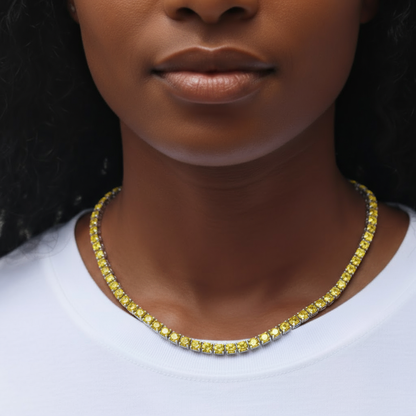 Juno Maxi Tennis Necklace – Yellow Sapphire