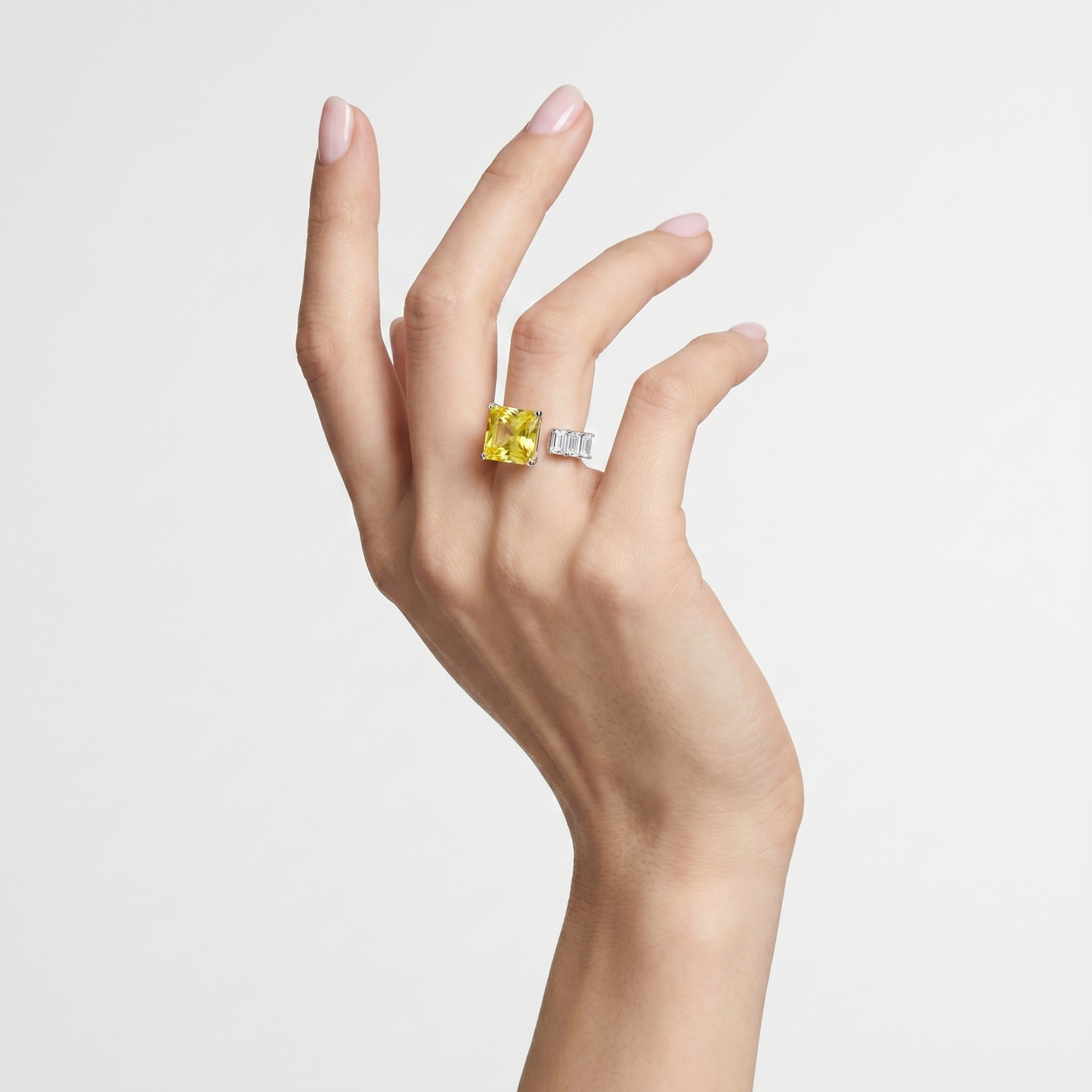 Aria Princess Open Ring – Yellow Sapphire